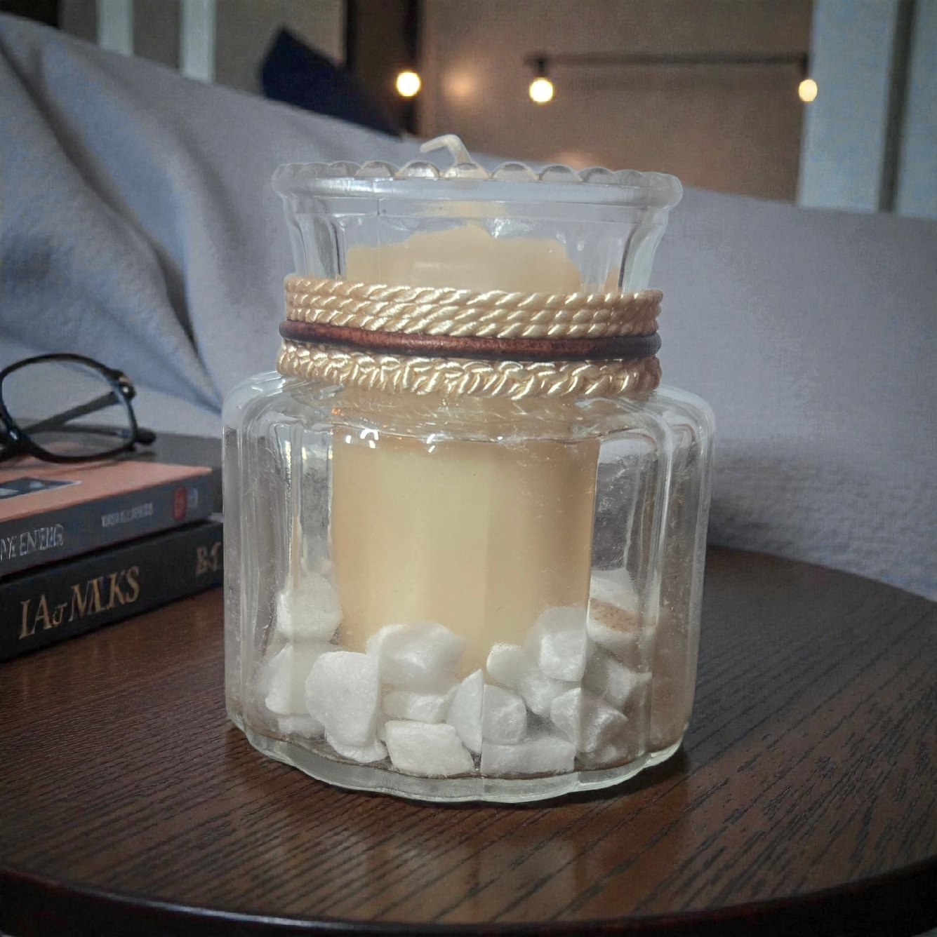 Handgefertigtes Tisch-Windlicht „Ambiente Gold“