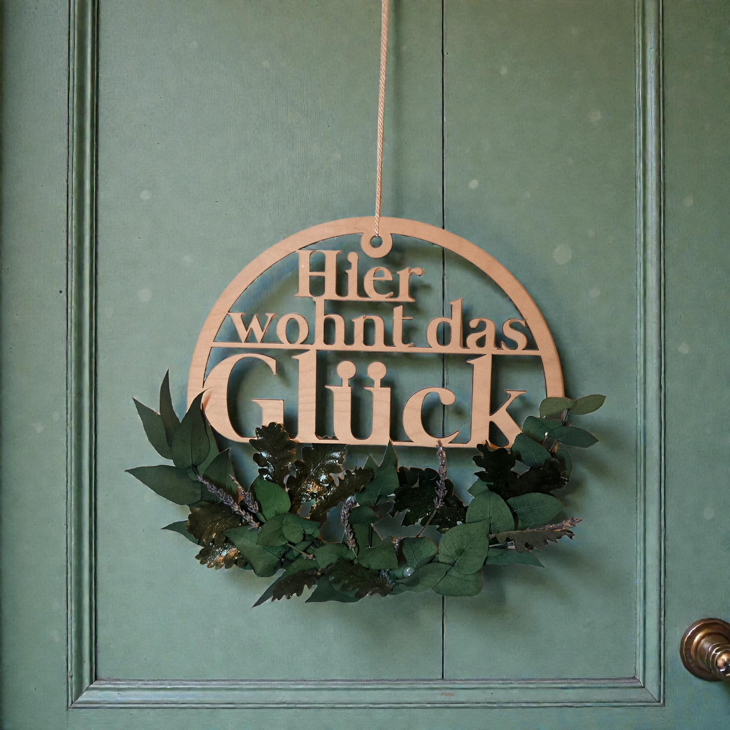 Handveredelter Holzkranz „Glücksmoment“